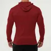 Muscleguys Brand Gym Slim Fit Long Sleeve Hooded T Shirt Men Solid Color Tees Fitness Mens T-Shirt Cotton Bodybuilding T Shirts G1222