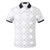 Camisas polo masculinas de verão de algodão de qualidade, cores, manga curta, estampada, gola baixa, letras, tops