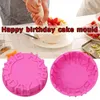 Silikon-Kuchenform „Happy Birthday“, rund, für Küche, Kuchen, Flan, Backformen, Brotformen, Kuchen, Dekorieren, Tortenbacken