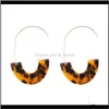 Dangle & Chandelier Jewelryfashion Leopard Grain Acrylic Earrings Multi-Color Big Hook Semicircle Resin Earring For Women Wholesale Jewelry G