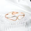 luxury titanium bracelets for women double layer rose golden diamond simple jewelry girls valentines day gifts3991385