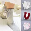 Chaussettes avec nœud, été, printemps, maille, nouveau-né, bébé fille, enfants, pour noël, hiver, antidérapant, coton éponge, Sokken princesse, hautes aux genoux