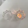 Kristal Cam Tulip Adive Mum Tutucu Çiçek Petal Şeklinde Tealight Kokulu Kavanoz Dekor Vazo Ev için Düğün Açık Amber