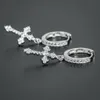 Stylish Arrow Cross-shape Drop for Women/Men Dazzling Crystal Zirconia Hiphop Party Female/Male Fashion Earrings