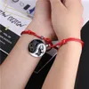 Bracelets de charme 2 PCS / Set Fashion Black and White Wolf Friends Cordon Cordon Le cuir tissage couple Bracelet BFF BFF Friendship Jewelry Gift Ken