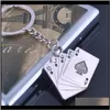 Aessory Drop Delivery 2021 Fashion Poker Keychain Men Man Personlighet Metal Chains Nyckelringar Keyrings Gift Car Keychains Rafj3