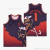 Film 1# Afro Samurai Basketball Jersey Custom Design fai -da -te Maglie da basket universitario