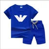 Baby zomerpakken jongens preppy stijl tweedelige sets kinderen casual outdoorkleding kinderen effen kleur t-shirt shorts kledingsets9955695