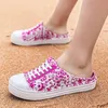 Slippers Women Flat Slip On 2021 Fashion Printed Hollow Canvas Shoes Slides Loafers Mules