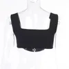 Sexy Low Cut Black Crop Tops Vrouwen Camisole Spring Goth Wild Home Draag High Street Leisure Tank Tees Femme 210517