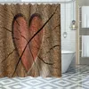 Benutzerdefinierte hochwertige alte Holz Duschvorhang wasserdicht Badezimmer Polyester Stoff Badezimmer Vorhang mit Haken 210609