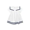 Pureborn Toddler Infant Baby Girl Sailor Dress Bowknot Sailor Collar Summer Botton Beach Holiday Baby Girl Clothes Q0712735945