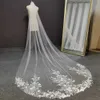 Real Photos Lace Wedding Veil 3 Meters Long 1.5 Meters Wide One Layer White Ivory Bridal Veil with Comb Wedding Accessories X0726