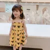 Summer Girls Dress Miłość Podwiązźnia Księżniczka Dress 2021 Cute Hit Color Baby Kids Clothing Odzież dziecięca Q0716