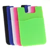 Party Favor Phone Card Holder Silicone Wallet Case Credit ID Cards Holders Pocket Stick On 3M Adhésif avec sac OPP RH1922