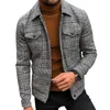 Men's Jackets Winter Mens Clothing Large Size Stylish Vintage Coats Men Plaid Classic Elegant Jacket For Slim Fit Check Dark Grey Bomber