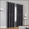 Curtain & Drapes Home Deco El Supplies Garden 1 Piece Black Thick Blackout Curtains For The Living Room Ready Made Drapery Solid Design Grey