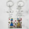 Customized Children's Drawing Keychain Kid's Art Child Artwork Personalized Keyring Custom Name Jewelry Father's Day Gift Kids H0915
