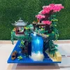 Balody 16260 Architettura Peach Tree House Pavilion Waterfall River LED Light DIY Mini Diamond Blocks Bricks Building Toy no Box Y220214