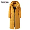 Men Wommen Lovers Winter Down Jacket High Quality Long Thick Warm Coat Fashion Trens Red Yellow Black Youth Parkas 4XL 211014