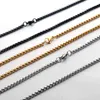 316 Stainls Steel Square Pearl Necklace Titanium Steel Jewelry مع سلسلة M سلسلة سميكة DIY ACCSORI لـ MEN57193574698229