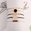 PCS/ SET BOHEMIAN ROUNT Square Geometric Armband Map Multilayer Gold Color Armband Charm Women Fashion Jewely Bangle INTE22