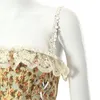 Bustiers korsetter vintage överbustkorsett gotiska bustier topp blommor spetsar upp mage kontroll bälte midje bantningsbälte camis modeli223g