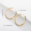 Hoop Huggie Multi-Color Cubic Zirconia Stone Earrings Silver Plated Rose Gold Color Big Round Circle Hip Hop Punk Party Jewely Woman Moni