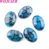 WOJIAER Naturale Drago Agate 18x25mm Pietra Preziosa Perline Senza Foro Ovale Cabochon CAB Perline per Gli Uomini Gioielli FAI DA TE collana BU806