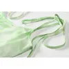 Mini abito verde tie-dye da donna Clubwear Bar Abiti sexy con cinturino per spaghetti Abiti da donna con coulisse e abiti slim 210515