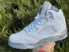 2021 High OG 5 WMNS Bluebird Outdoor Shoes Men Photo Blue Football Grey Metallic Silver White DD9336-400 Sports Sneakers With Origingl Box