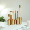 Simple moments Metal Gold Plated Candle Holders High Quality Pillar Wedding Decoration Candlestick Home Decoration Candlestick SH190924