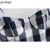 Vintage Plaid Sexy Slits Sling Dress Femmes Sans Manches A-ligne Midi Summer Fashion Lady Night Out Party Vestido 210514