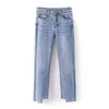 Винтажные твердые ковбойские джинсы Женщины мешковатые модные нерегулярные брюки Леди Скинни Полно длины брюки на молнии панталоны 210515