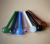 Pyrex Glass Oil Burner Pipe Mini Spoon Handrör Färgglada smal glas rakt rörfärgad rökning party personlighet