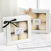 10pcs fiocco di imballaggio di carta bianca con finestra torta caramelle biscotti al cioccolato involucro di cottura matrimonio baby shower confezione regalo