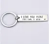 Party Favor Charm Key ring I LOVE YOU MORE THE END Letter Strip Metal Couple Keychain Keyring Holder Decor Key Chain Valentine's Day Gifts SN3232