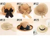 夏の子供弓リボン麦わら帽子子供ガールズビーチ漁師の女の子草ブレイドの帽子シェード通気性のある日焼け止めキャップキャップm4034