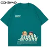 Camiseta GONTHWID Streetwear Harajuku Criativa Engraçada Infantil Estampada Tee Shirts Hip Hop Algodão Manga Curta Primavera Verão Tops 210629