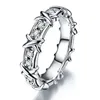 Classical T pattern Cross LOVE Diamonds Engagement for darling Platinum 950 Ring White Gold Jewelry