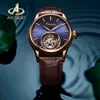Montres-bracelets AESOP luxe en cuir véritable marque hommes d'affaires montre véritable Tourbillon montres mécaniques étanche verre saphir