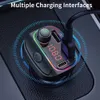 Bluetooth 5.0 Auto-MP3-Player FM-Transmitter, kabellose Freisprecheinrichtung, unterstützt QC3.0 + 18 W PD-Ladegerät mit EQ-LED-RGB-Hintergrundbeleuchtung