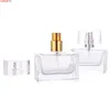 Hot Market 30ml glas tom parfymflaska Square Spray Atomizer Refillerbar doft 30 ml för resorstorlek