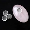 Mini Portable Pink Rose Quartz Crystal Palm Gemstone Smoking Tobacco Weed Herb Pipe Cigarette Tillbehör med 3st Free Filters