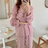 Homewear Women Soft Gentle Chic Pyjamas Set Koreanska All Match Elegance Varm Loose Sweet Sleepwear Hemkläder 210525