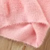 Jesień Zima Ciepłe 2-10 lat 90-140 cm O-Neck Knitted Candy Color Slim Wszystkie Dopasuj Pragnienie Swetry Dla Dziecka Dziewczyny 210529