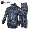 QIAN RAINPROOF Professioneller Outdoor-Regenmantel für Erwachsene, dicker, schwerer Wasserausrüstung, modischer Sportbekleidung, wasserdichter Regenanzug 210925