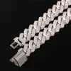 Män halsband iced ut cz kubanska armband kedja hip hop smycken choker guld silver färg lab diamant armband lås för mens rapper