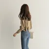 Spring Cardigan Women Blouses Vintage Solid Vit Chiffon Blouse Toppar Långärmade T-shirts Kläder Blusas Mujer 9379 50 210508