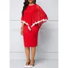 女性のためのアフリカのデザイナー春秋の服のためのクリスマスドレスダッシュプラスサイズのオフィスウェアセクシーなレースクロークローブ210525